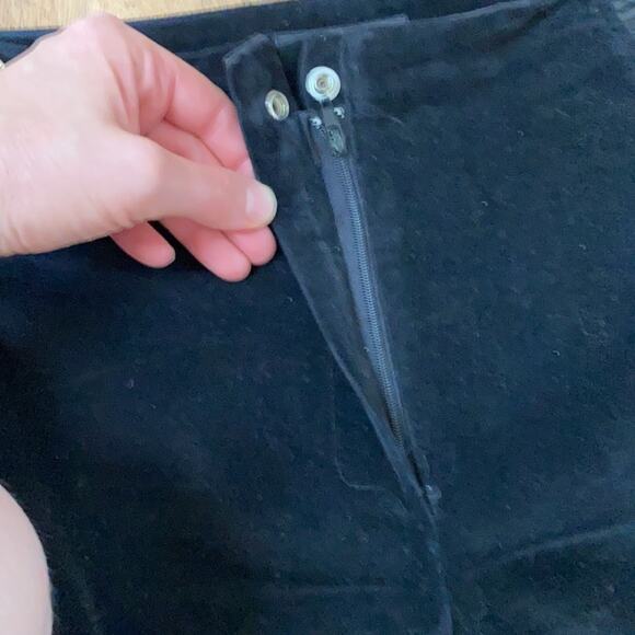 Absolu Paris Vintage 90s Black Velour Pants with Metal Dragon Accents EUC Sz 33 - Picture 9 of 9